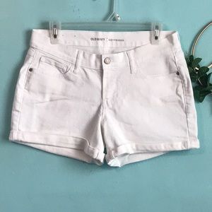 Old Navy White Boyfriend Denim Shorts